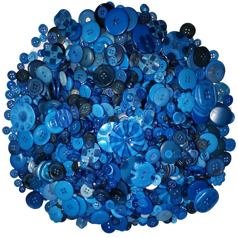 1600Pcs Blue Craft Buttons in Bulk Navy-Blue Button for Crafts Assorted Size for DIY Crafting Sewing Decorations